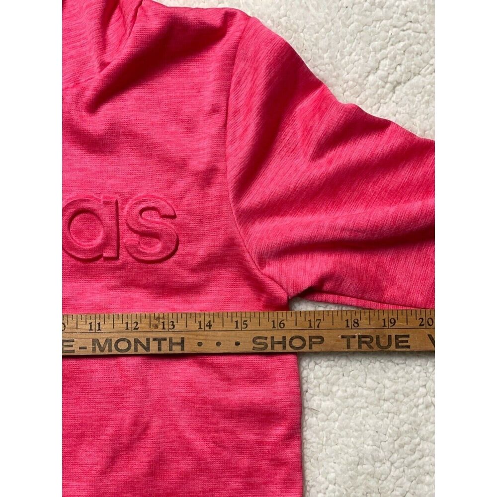 Adidas Youth Girl's Size Large 14 Hoodie 3D Lettering Logo Pinkish Pullover LS - Picture 7 of 9